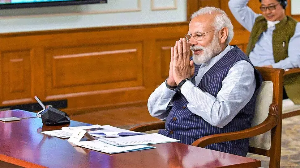 PM Modi interacts with floor leaders of all parties from both Houses of Parliament