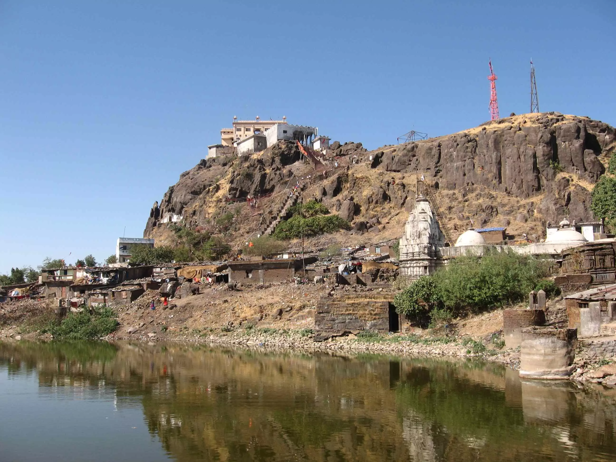 Renovated wall of Pavagadh temple collapsed