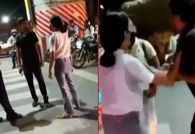 Arrest Lucknow Girl trends after video of girl thrashing a cab driver on the road goes viral