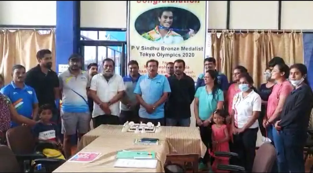 Sindhus achievement of winning, celebrated by the Vadodara District Sports Training Center