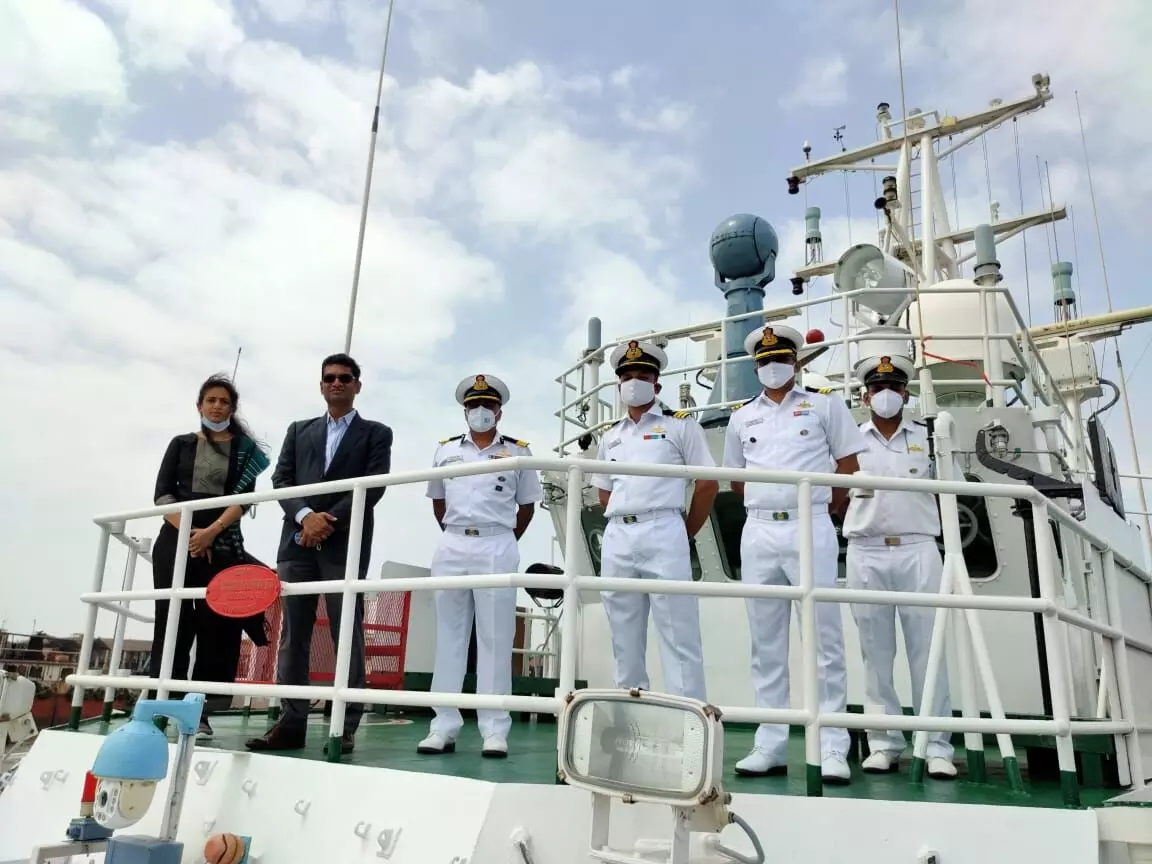 Indian Coast Guard Ship Abheek rebased at Okha