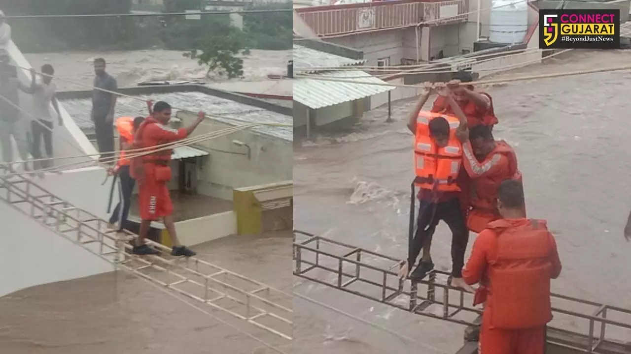 Vadodara NDRF team joins rescue operations in flood-hit areas of Jamnagar