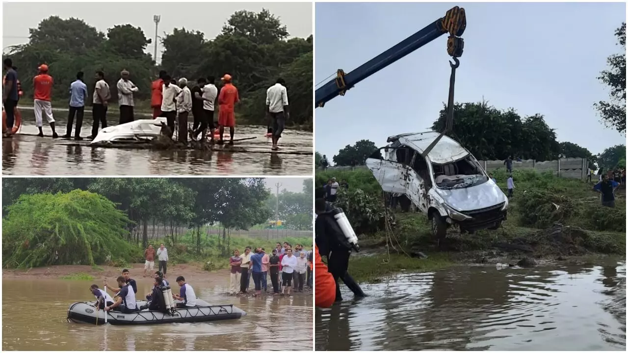 Naval rescue teams extend diving assistance during relief operations in Gujarat