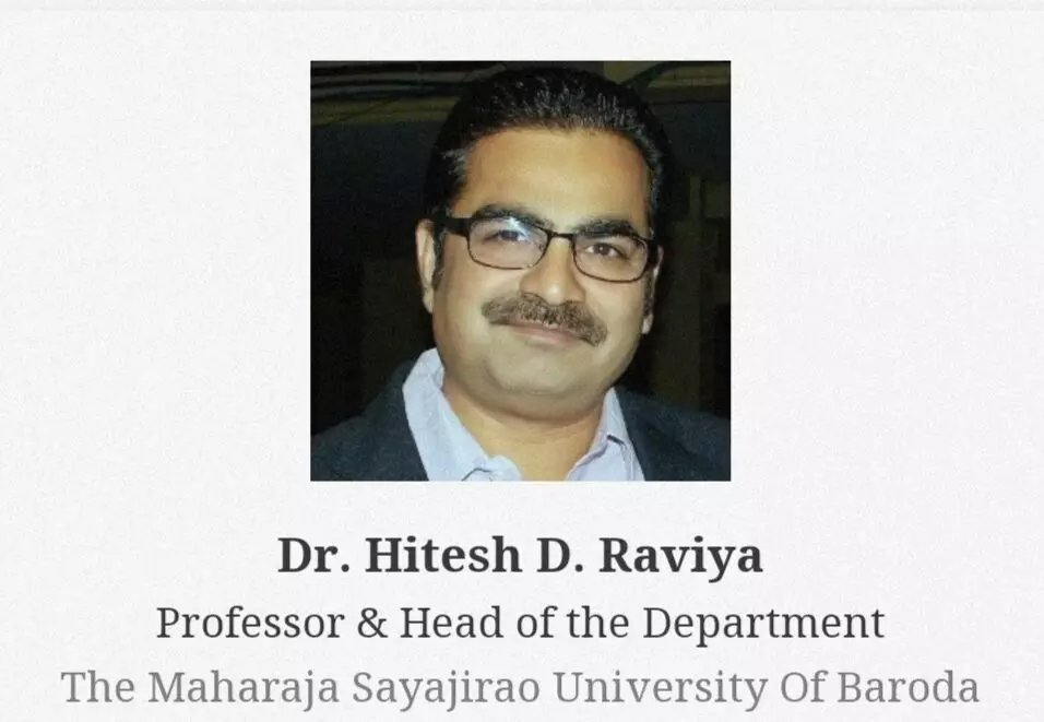 MSU Baroda professor ranked 2nd among Top 50 Outstanding Faculties from Arts and Science Colleges Across India