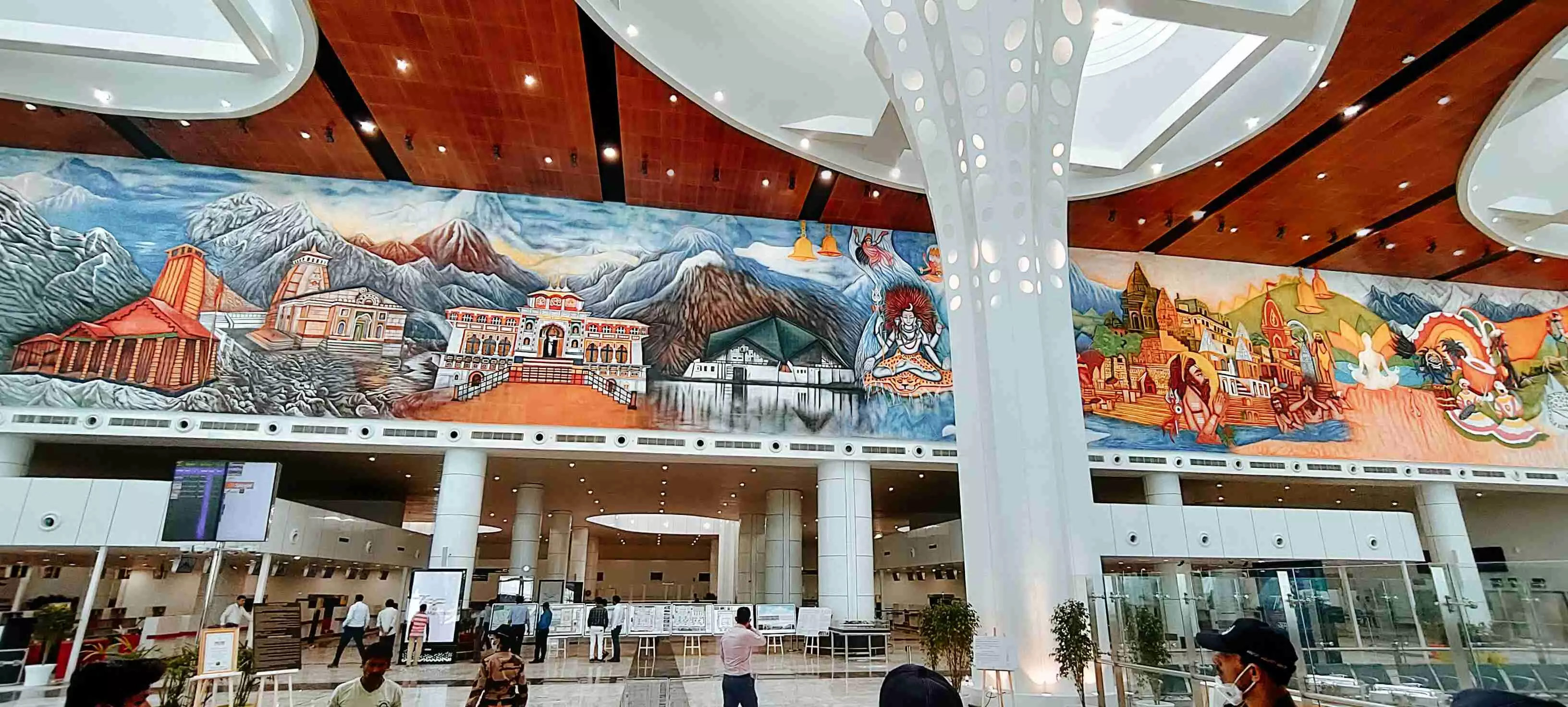 Vadodara artists designs and curated Indias largest Art wall mural at the new terminal building of Dehradun Airport