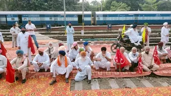Farmers block railway tracks in Punjab, Haryana deploys RAF