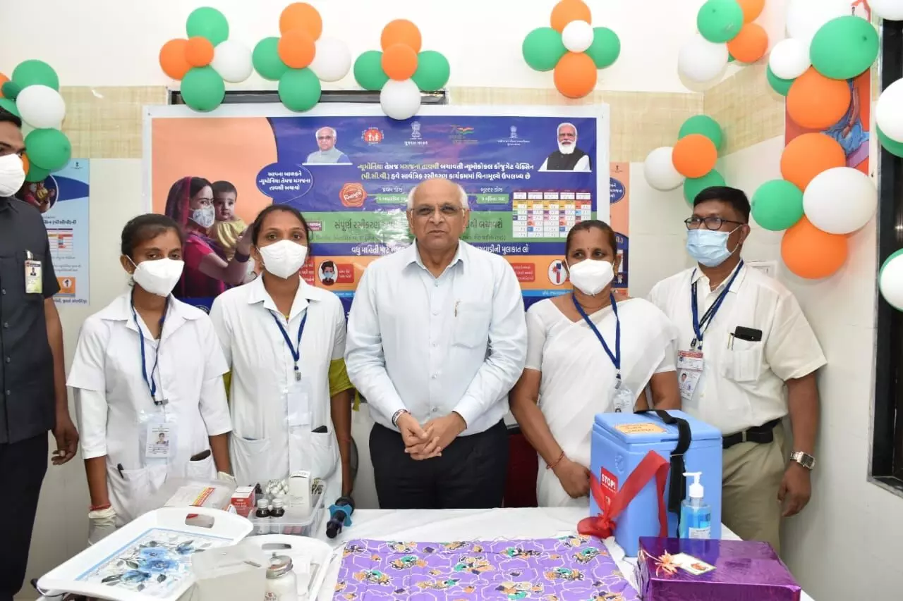 Gujarat Chief Minister Bhupendra Patel launches statewide PCV vaccination from Alhadpura of Chhotaudepur district