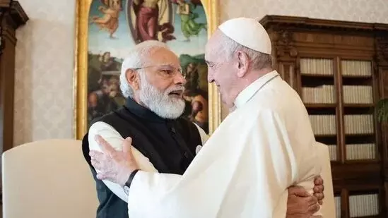 Pope Francis invited by PM Modi to India during a very warm meeting