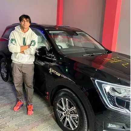 Neeraj Chopra golden boy was gifted a personalised XUV700 by Anand Mahindra