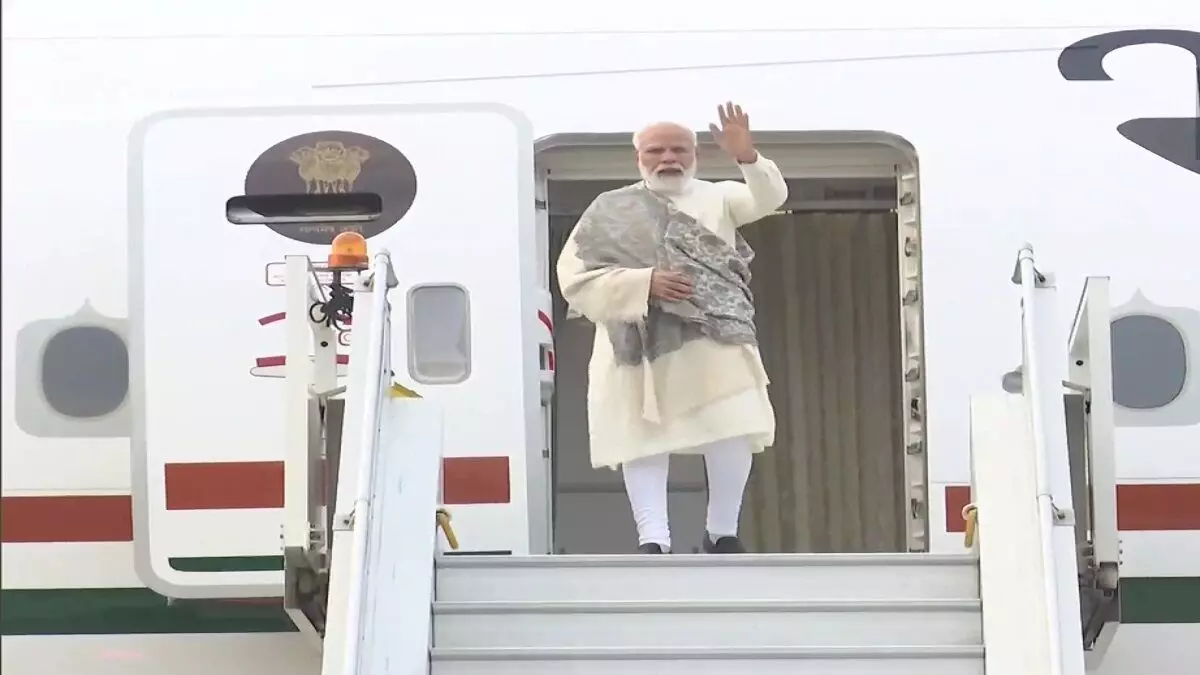 Prime Minister arrives in New Delhi after a successful five-day visit to Italy, UK