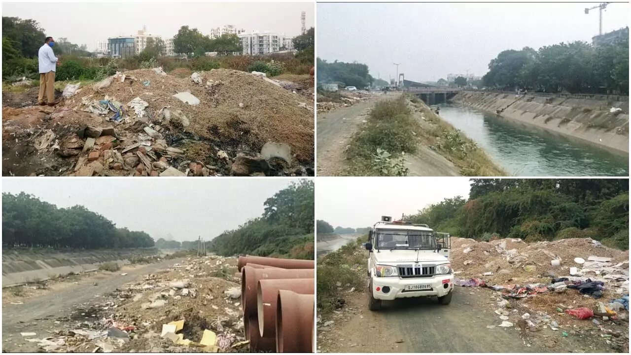 Medical waste dumped near TP 13 Chhani Canal in Vadodara