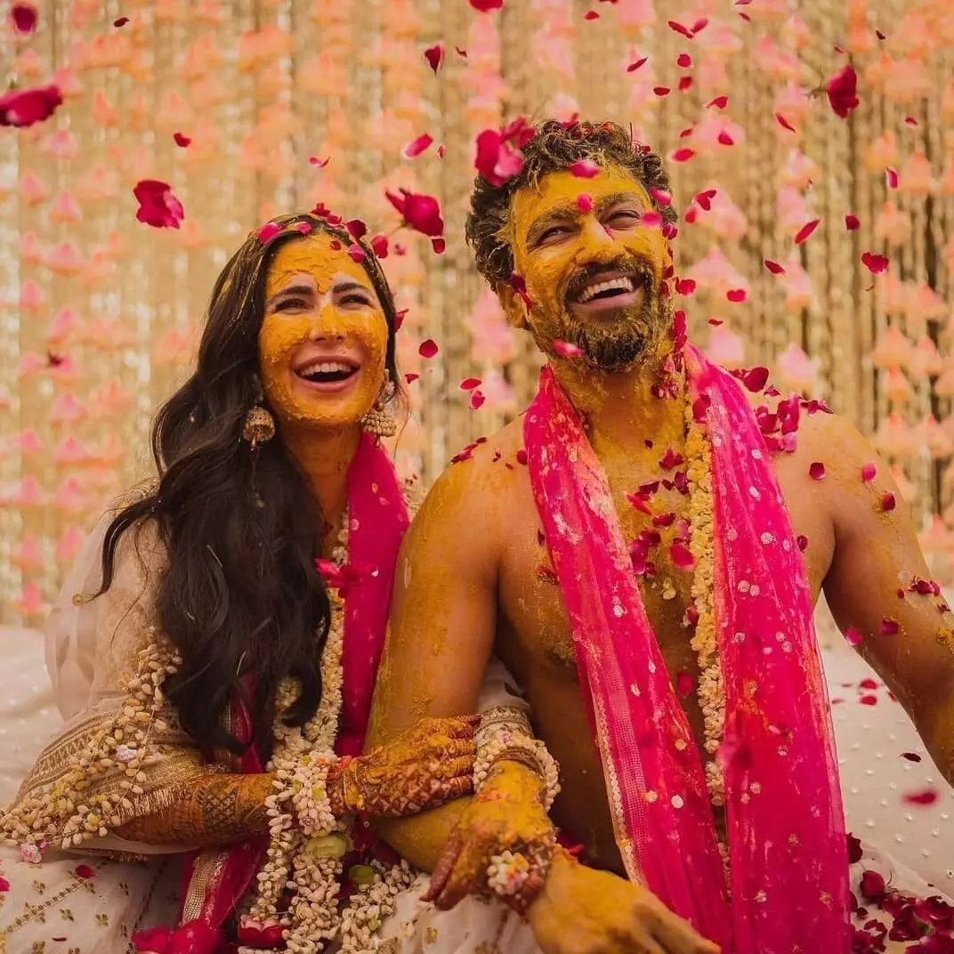 Katrina Kaif and Vicky Kaushal share pictures from Haldi ceremony and we are speechless!