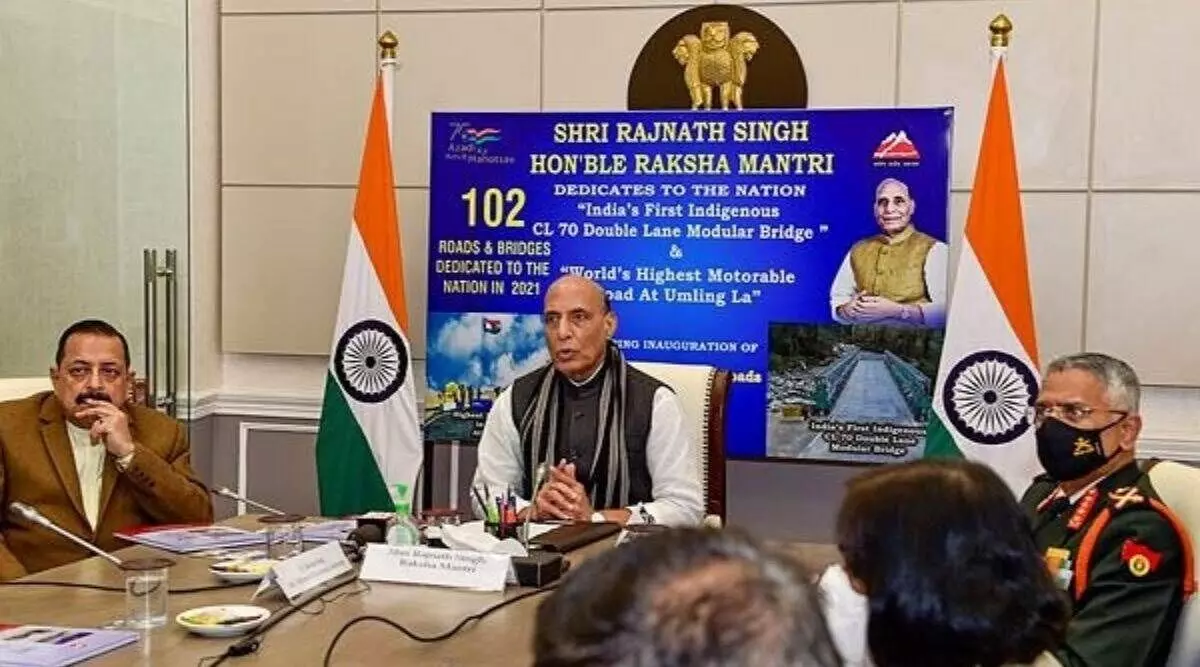Rajnath Singh inaugurates 27 BRO projects, several of which are close to the Chinese border