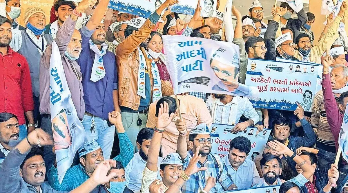 Gujarat: 65 AAP leaders arrested for protest outside BJP headquarters got bail