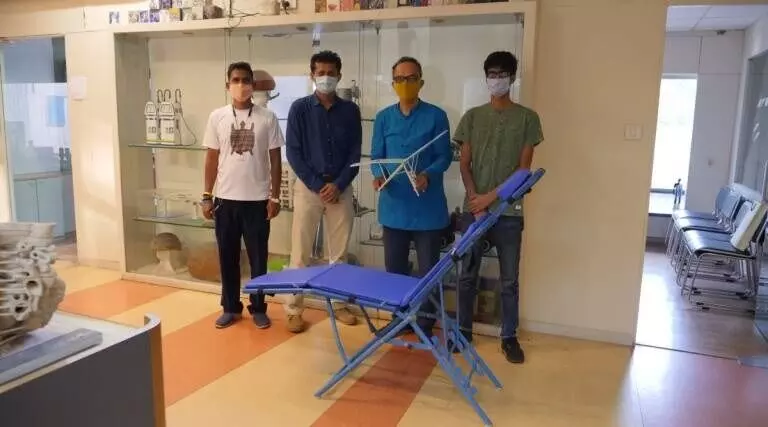 Researchers at IIT Bombay developed a portable patient chair for use in rural dental clinics