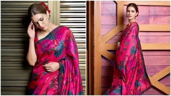 Kriti Sanon goes all vintage, brings back retro fashion in floral pink saree