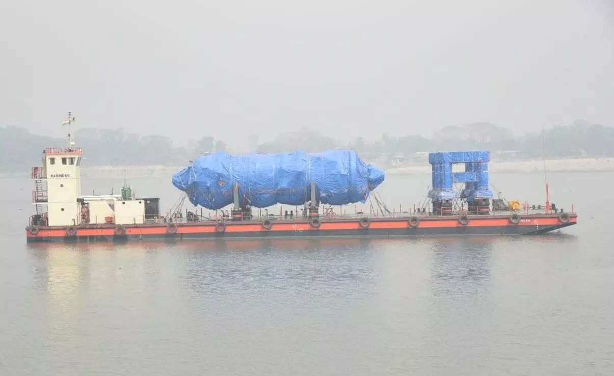 Longest vessel sailing on Brahmaputra docks at Pandu via Bangladesh