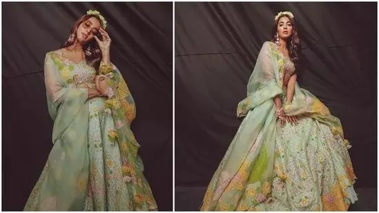 Pooja Hegde lives her Disney princess moment in floral pastel lehenga at Lakme Fashion Week