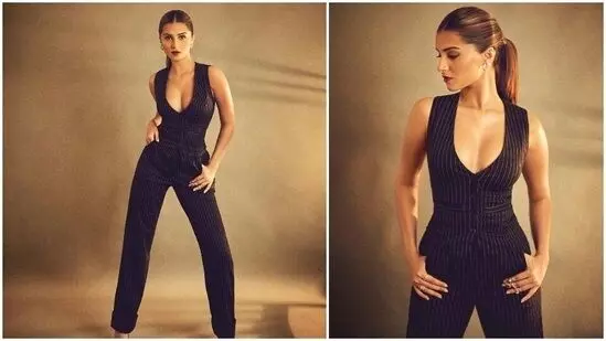 Tara Sutaria looks sharp and edgy in pinstriped waistcoat and trousers as she promotes Heropanti 2