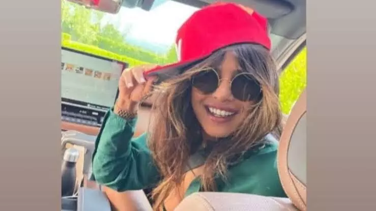 Priyanka Chopra tries to revive side cap fashion trend