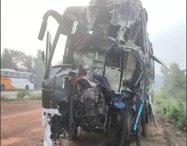 Major road accident in Karnataka: 7 Killed, 26 injured in collision between bus and lorry in Hubballi