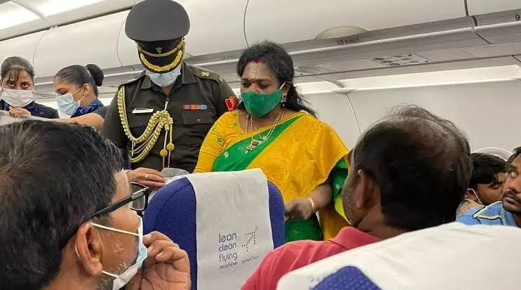 Telangana Governor comes to rescue of AP IPS officer onboard flight