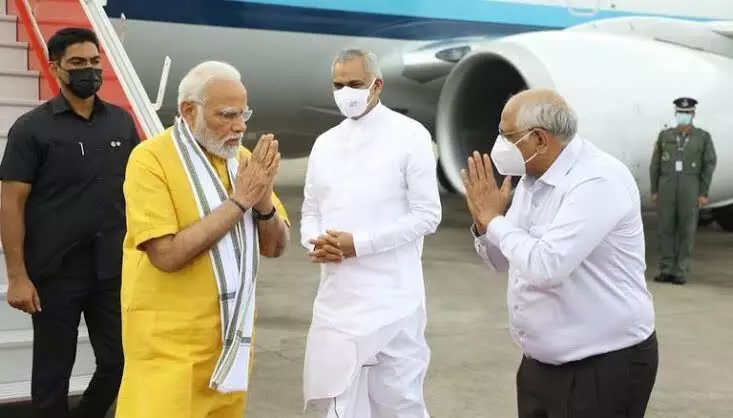 PM Modi arrives in Gujarat, set to inaugurate projects worth Rs 1,000 crore