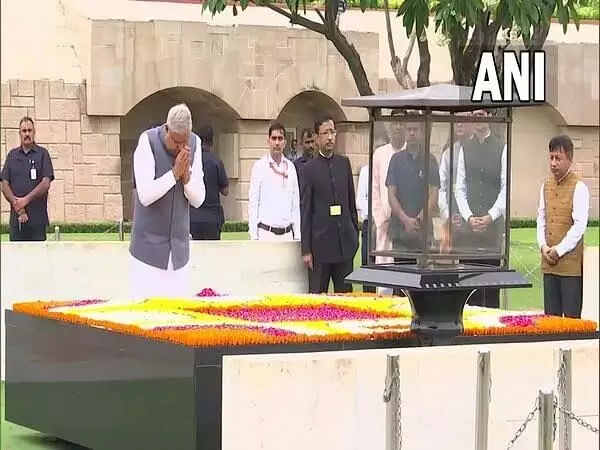 VP-elect Jagdeep Dhankhar pays homage to Mahatma Gandhi at Rajghat