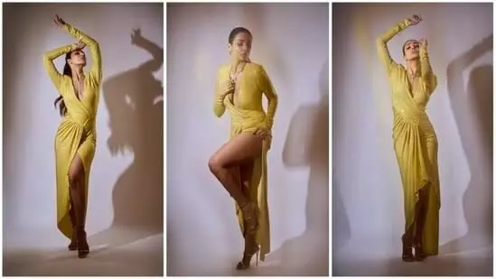 Malaika Arora makes bold fashion statement in ₹3.6 lakh yellow plunging neckline