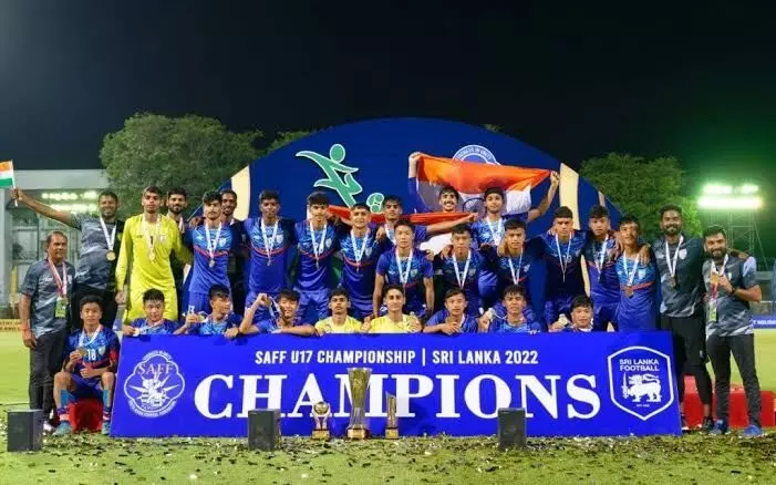 In Football, India beat Nepal 4-0 to clinch SAFF U-17 Championship Title in Colombo