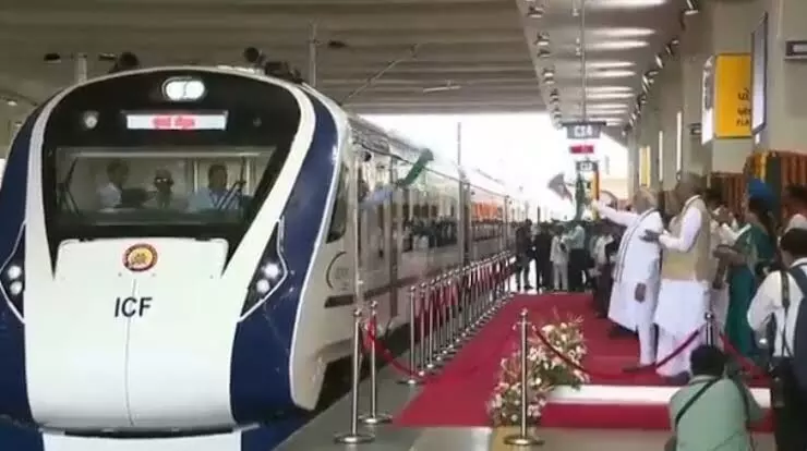 PM Modi flagged off upgraded version of Gandhinagar-Mumbai Vande Bharat Express today