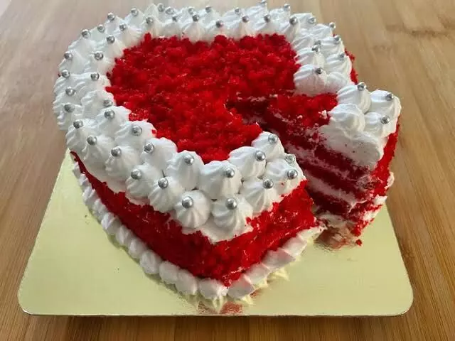 Eggless Red Velvet heart cake Recipe: A heart-shaped cake for your special one