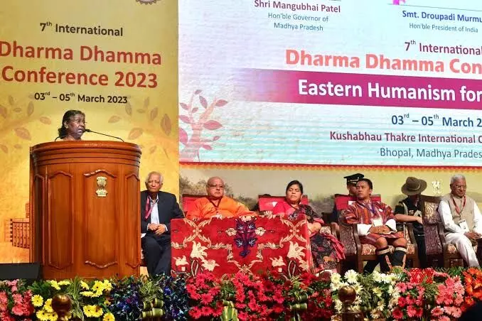 President Droupadi Murmu inaugurated International Dharma-Dhamma Conference in Bhopal, Madhya Pradesh