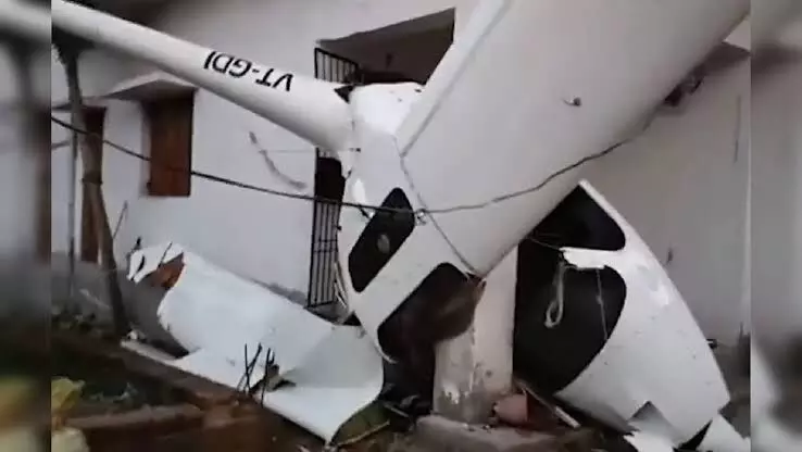 Glider Plane crashes into house soon after take off in Jharkhands Dhanbad