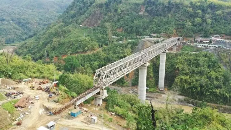 Worlds tallest Pier Railway Brodge on Jiribam-Imphal project in Manipur nears completion