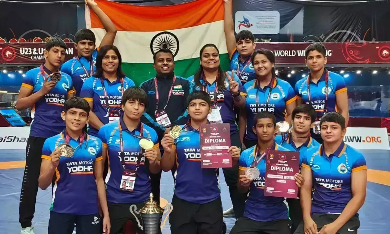 India win one Gold, 3 Silver & 3 Bronze medals in U-17 Asian Wrestling Championships