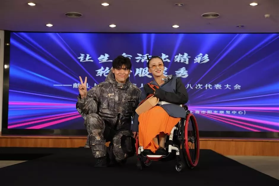 Wheelchair-bound models hit the ramp in a unique fashion show