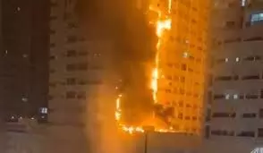 Fire engulfs high-rise in United Arab Emirates