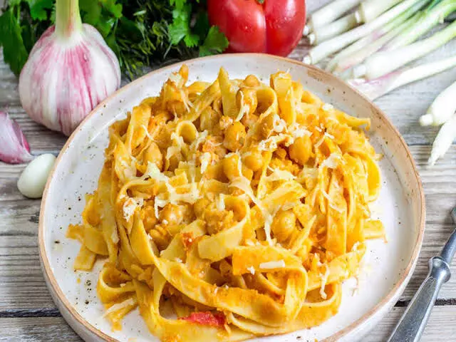Chickpea Pasta with Almonds and Parmesan Recipe