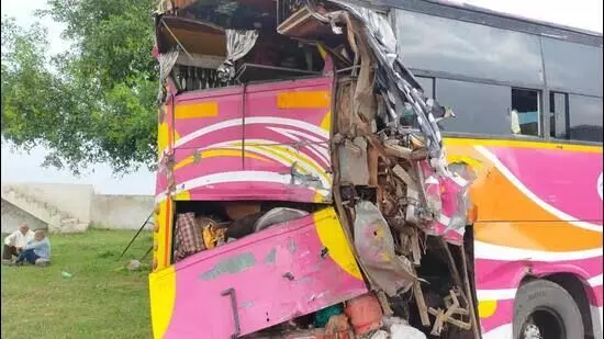 12 pilgrims from Gujarat killed as trailer rams into bus in Bharatpur
