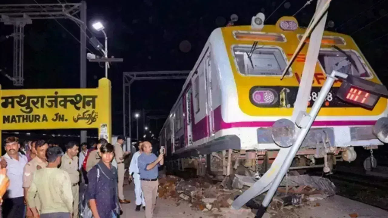 Uttar Pradesh: Train climbs on platform on Mathura Railway Station, 1 injured
