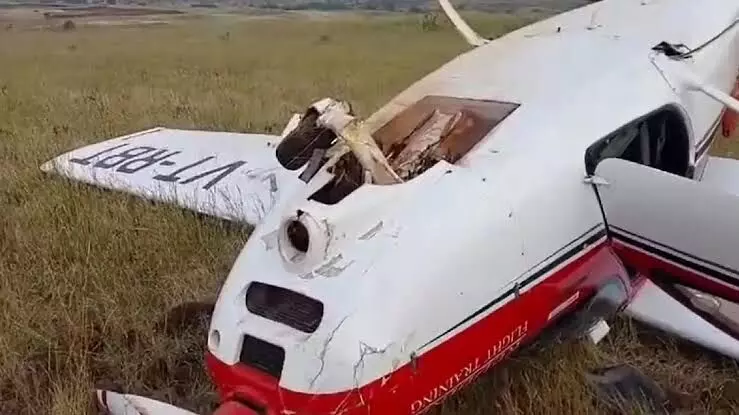 Training aircraft crashes in Punes Gojubavi village; pilot, co-pilot injured