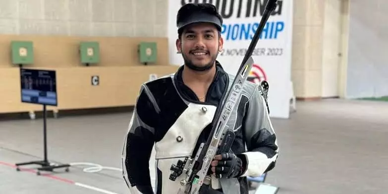 Aishwary Pratap Singh Tomar wins gold medal in men’s 50m rifle 3 positions individual event at Asian Shooting Championship in Changwon, South Korea