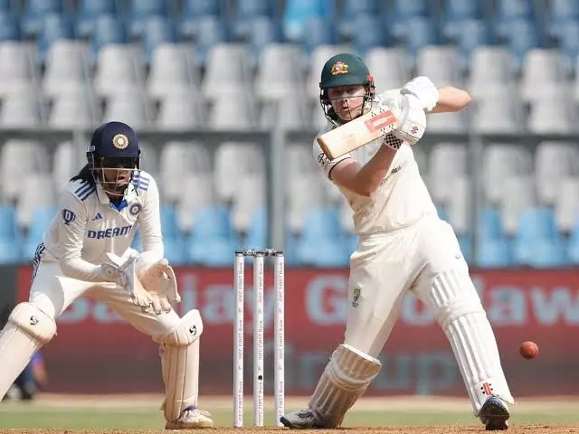 Womens Cricket:Test match between India & Australia underway at Wankhede stadium in Mumbai