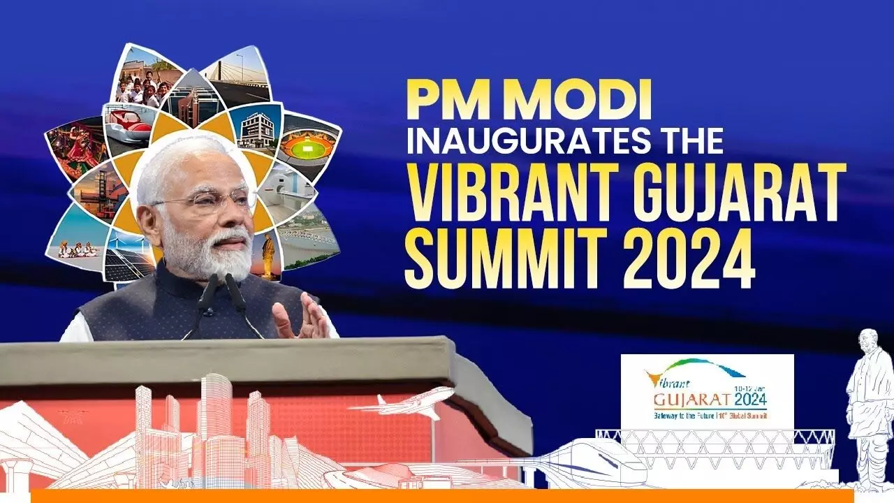 PM Narendra Modi inaugurates Vibrant Gujarat Global Summit in Gandhinagar