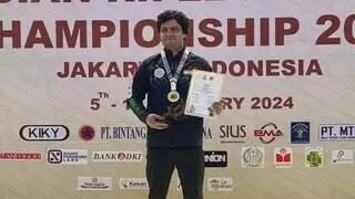 India’s Yogesh Singh wins gold medal in men’s 25m standard pistol event at Asian Shooting Championships, Jakarta