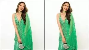 Rakul Preet Singh redefines ethnic fashion with her stunning look in green mirror work sharara set