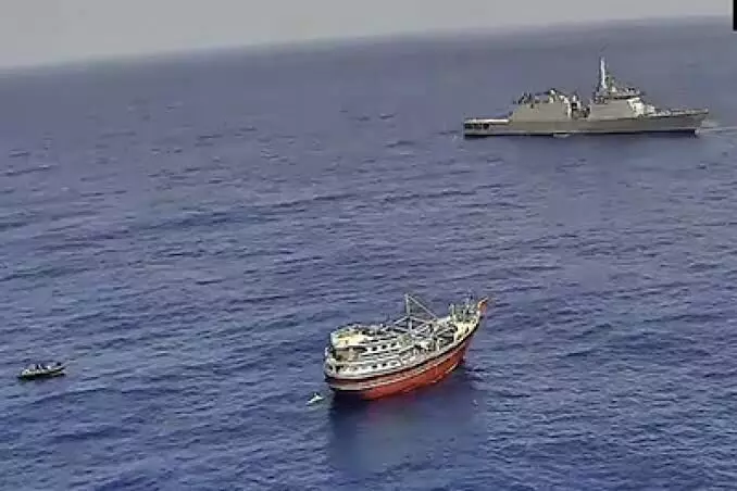 Indian Navy rescues 23 Pakistani nationals from somali pirates in Arabian Sea