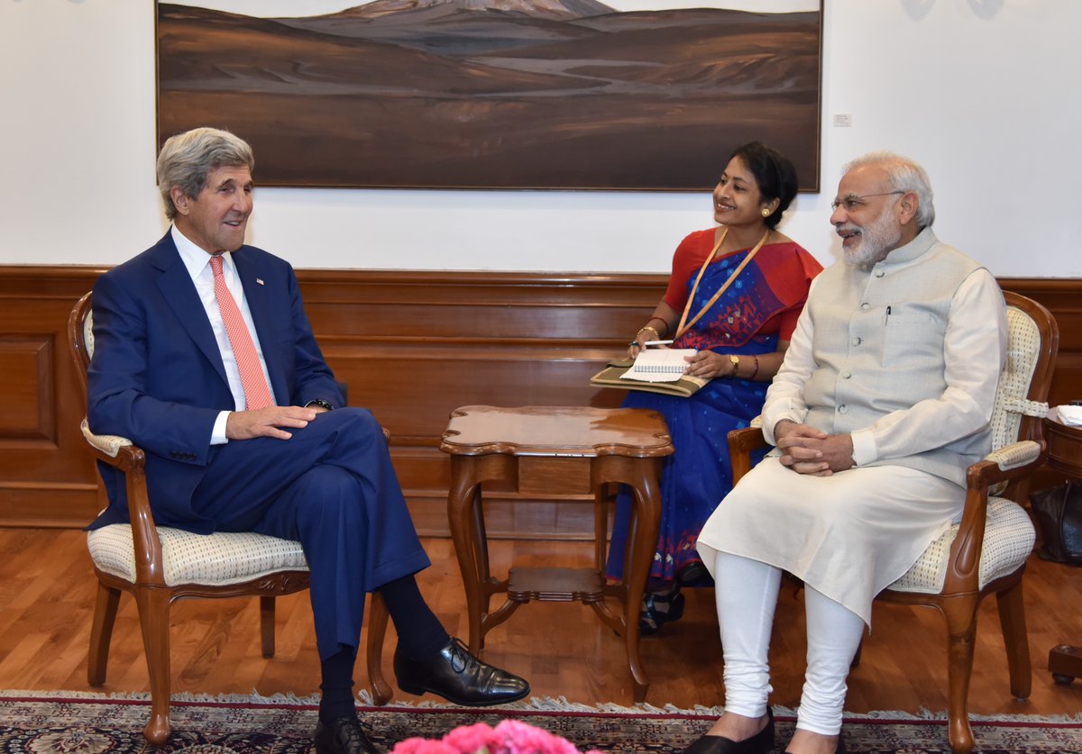 John Kerry meets PM Narendra Modi