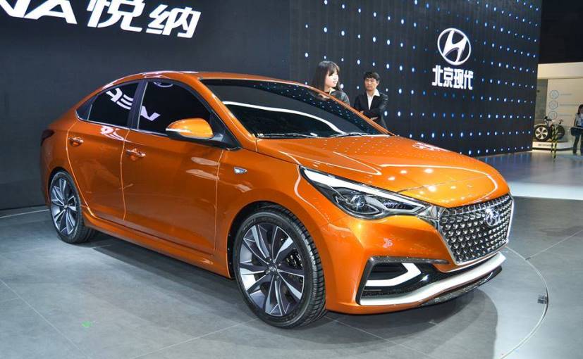 Hyundai displayed New verna at Chengdu Motor Show in China